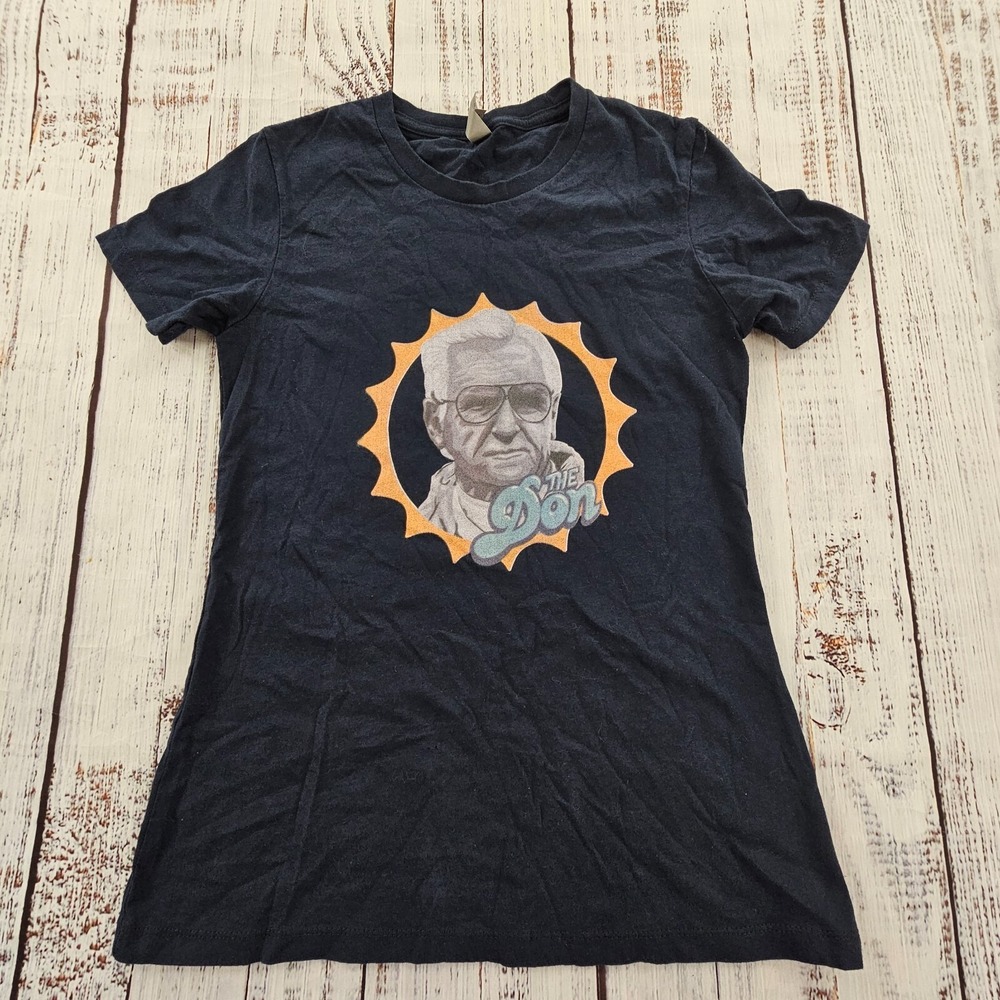 The Don Miami Don Shula Blue Short Sleeve Cotton T-Shirt Women's M